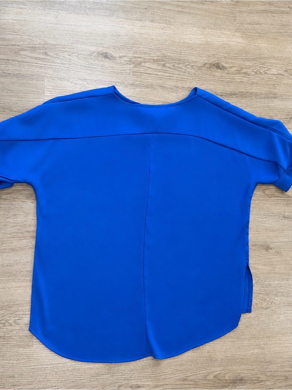 glam Electric Blue Short-Sleeve Blouse